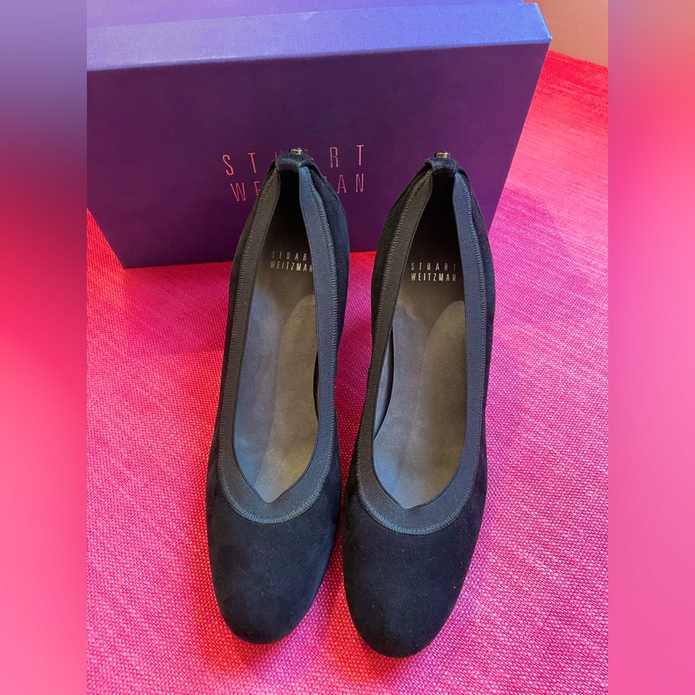 Stuart Weitzman W Size 8.5N Forsure Black Suede platform pumps. Great condition.